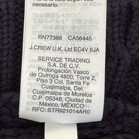 J. Crew Navy Blue Turtle Neck Chunky Knit Half Sleeve Sweater Poncho Size Large - Picture 9 of 10